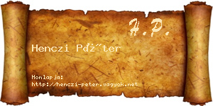 Henczi Péter névjegykártya