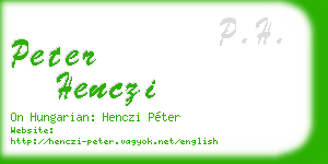 peter henczi business card